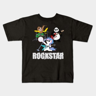 Unicorn, Sloth, Panda Rockstar Shirt Kids T-Shirt
